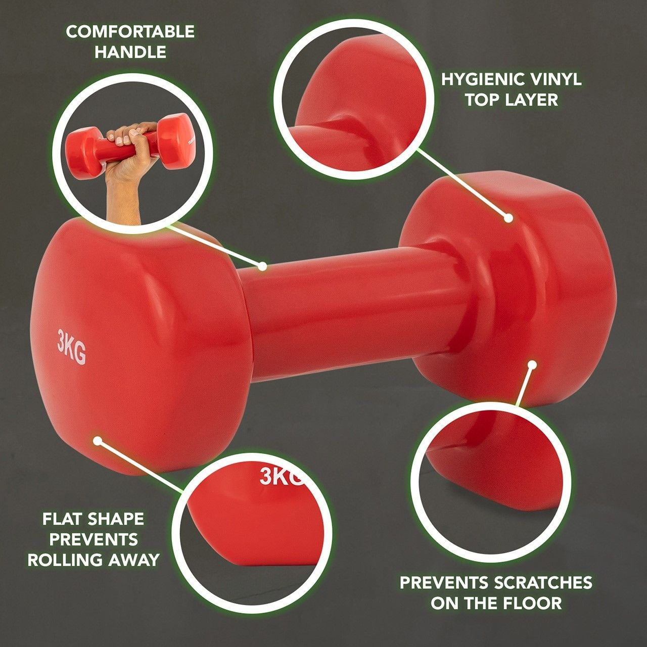 Neoprene Vinyl Aerobic Dumbbells (1-5KGS)