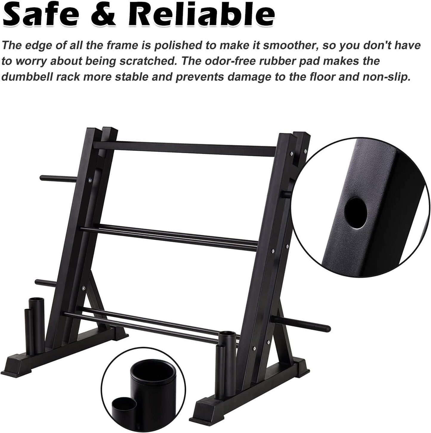 3 Tier Dumbbell Rack Multifunction Barbells Storage Rack