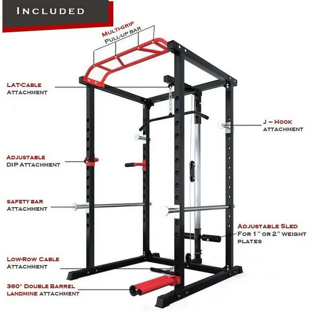 Power Rack Cage with Lat pull down