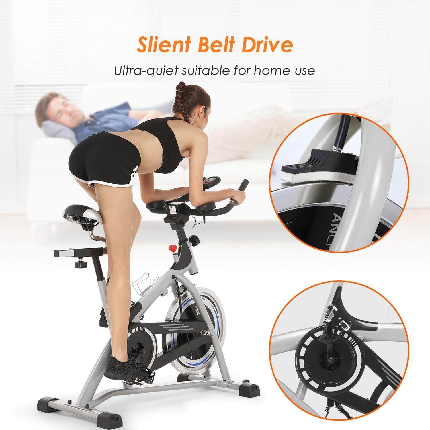 Heavy Duty Domestic Spin Bike Crystal SJ-3373